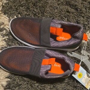 Cat & Jack Charcoal and Tangerine Slip-On Shoes